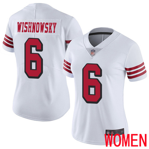San Francisco 49ers Limited White Women Mitch Wishnowsky NFL Jersey #6 Rush Vapor Untouchable